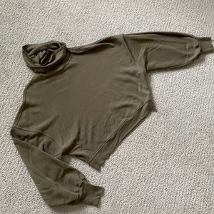 Agolde Olive Balloon Sleeve Turtleneck Sweatshirt